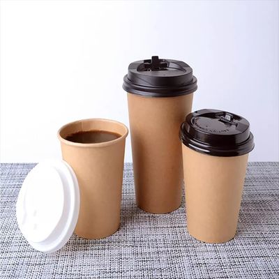 Kraftpapier-PE die Beschikbare Biologisch afbreekbare Document Koffiekoppen voor het Hete Drinken met een laag bedekken