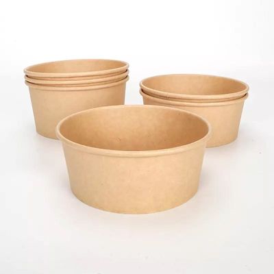 Waterdichte het Document van Kraftpapier van de Voedselrang Kom 25oz Beschikbare Bruine Meeneem750ml