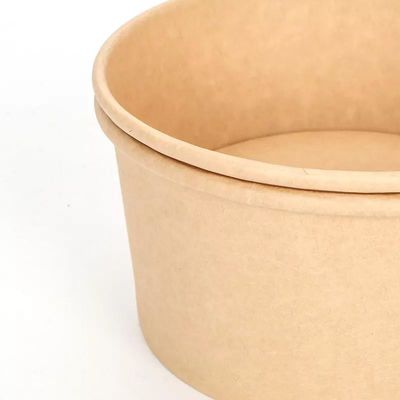 Waterdichte het Document van Kraftpapier van de Voedselrang Kom 25oz Beschikbare Bruine Meeneem750ml